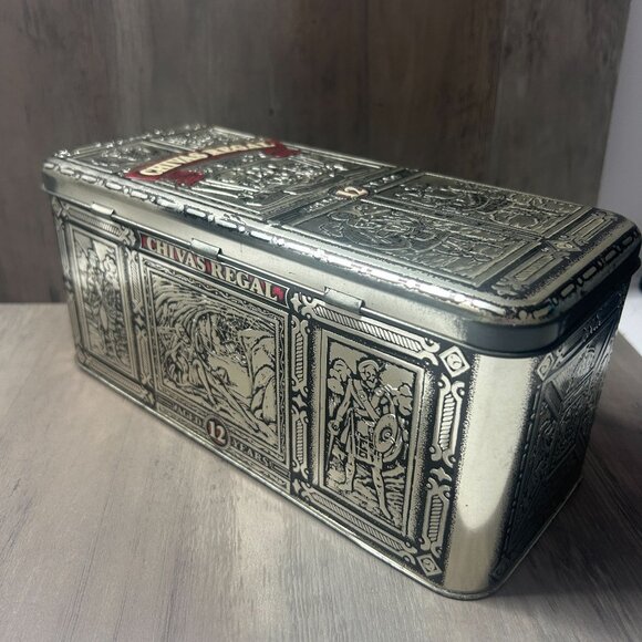 Vintage Chivas Regal 12 Year Scotch Whiskey Embossed Metal Tin Box Only - Picture 3 of 6